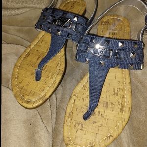 Single Strap Flat Sandals by Guess